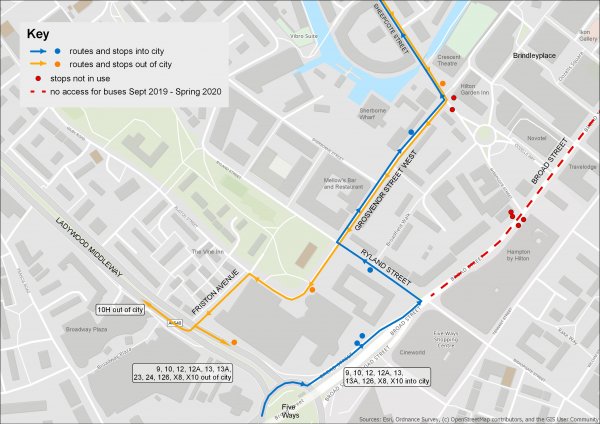 A map showing Metro extension diversions.