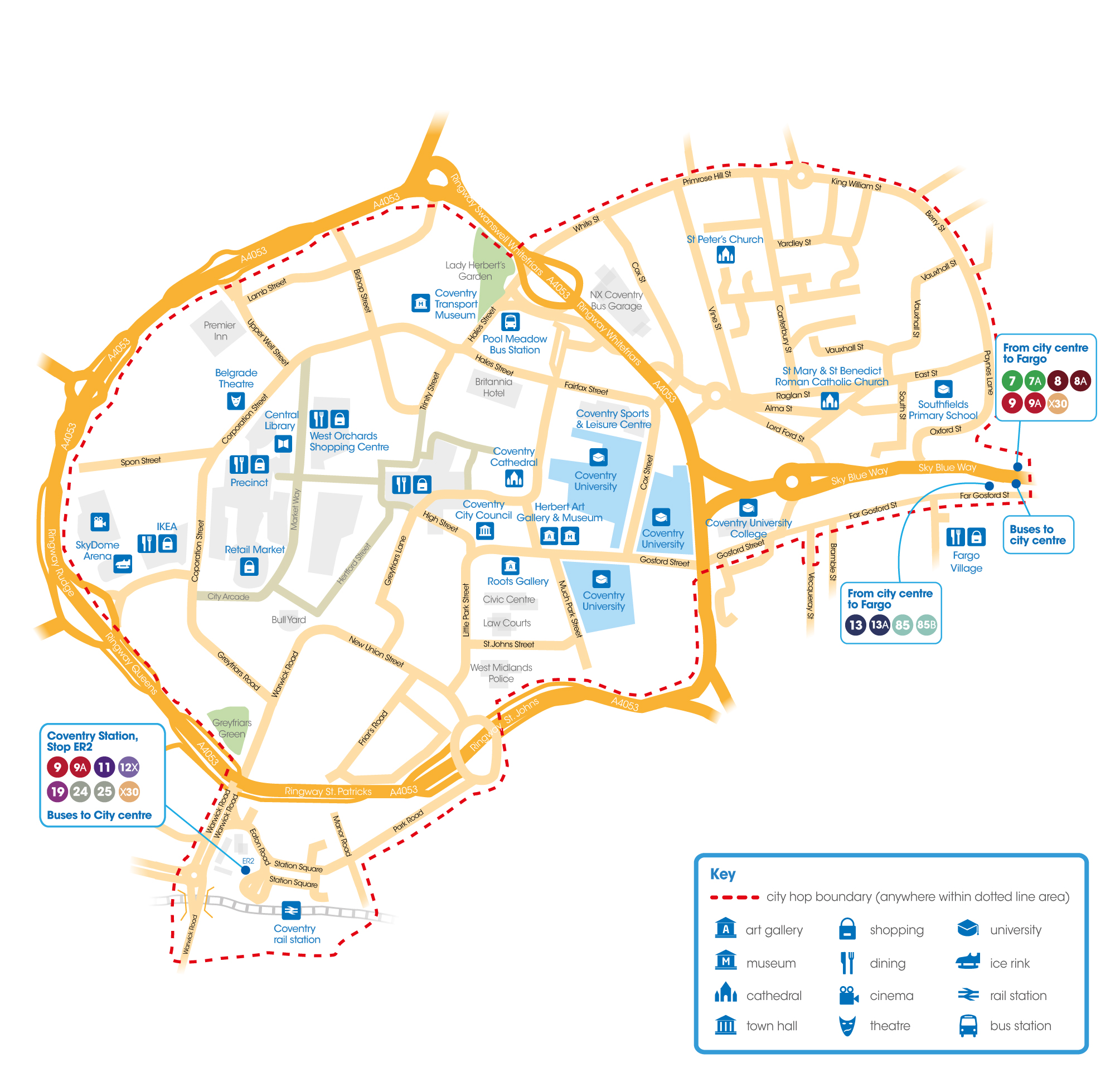 Coventry city hop map